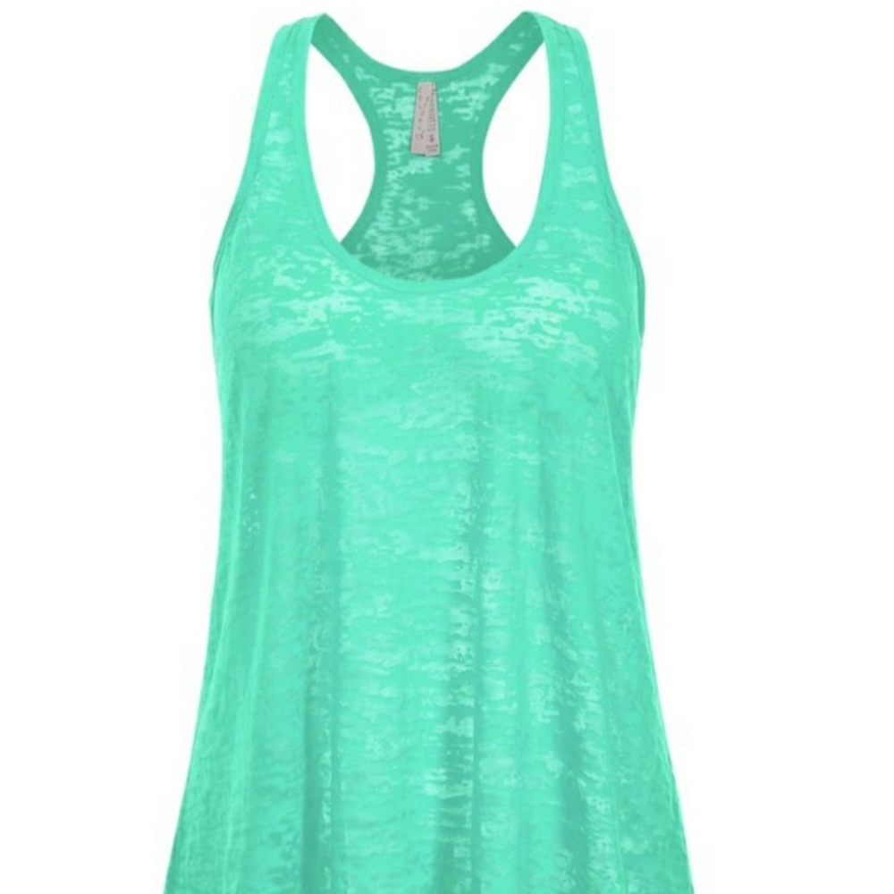 Women's Loose Fit Sheer Racerback Tank Top